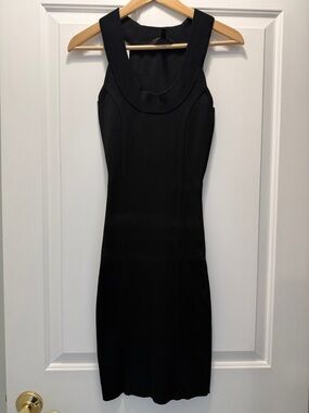 BCBGMaxAzria Black Ribbed Body Con mini dress